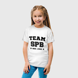 Футболка хлопковая детская Team SPB est. 1703, цвет: белый — фото 2