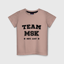 Футболка хлопковая детская Team MSK est. 1147, цвет: пыльно-розовый