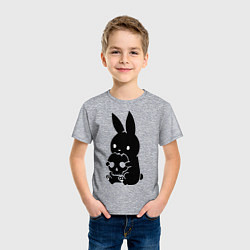 Футболка хлопковая детская Зайка, цвет: меланж — фото 2