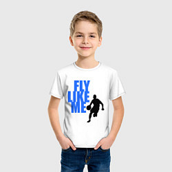 Футболка хлопковая детская Fly like me, цвет: белый — фото 2