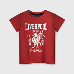 Футболка хлопковая детская Liverpool YNWA, цвет: красный