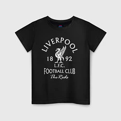 Футболка хлопковая детская Liverpool: Football Club, цвет: черный