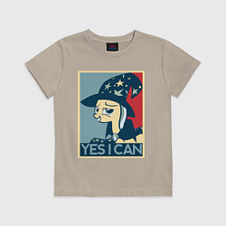 Футболка хлопковая детская MLP: Yes I Can, цвет: миндальный