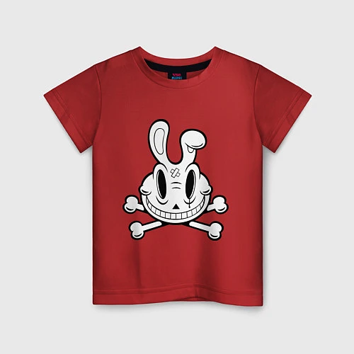 Детская футболка Кролик-пират / Красный – фото 1