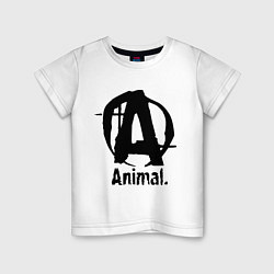 Футболка хлопковая детская Animal Logo, цвет: белый