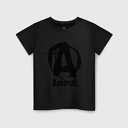 Футболка хлопковая детская Animal Logo, цвет: черный