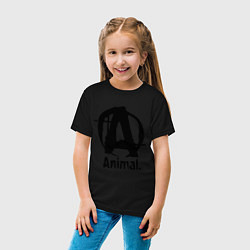 Футболка хлопковая детская Animal Logo, цвет: черный — фото 2