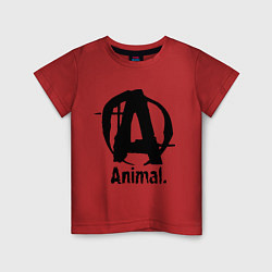 Футболка хлопковая детская Animal Logo, цвет: красный