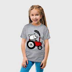 Футболка хлопковая детская Поросенок Петр, цвет: меланж — фото 2