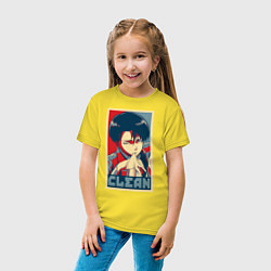 Футболка хлопковая детская Леви Аккерман, цвет: желтый — фото 2
