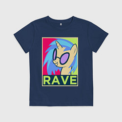 Футболка хлопковая детская DJ Pon-3 RAVE, цвет: тёмно-синий