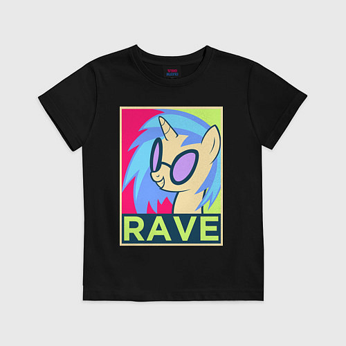 Детская футболка DJ Pon-3 RAVE / Черный – фото 1