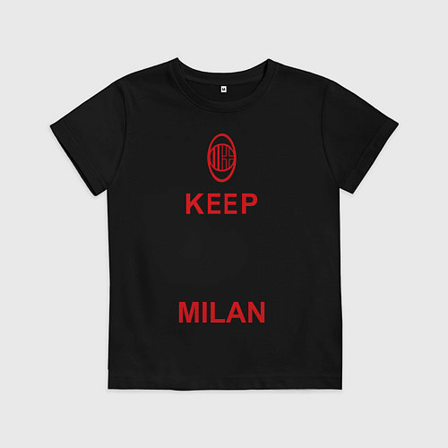 Детская футболка Keep Calm & Forza Milan / Черный – фото 1