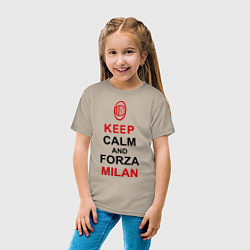 Футболка хлопковая детская Keep Calm & Forza Milan, цвет: миндальный — фото 2