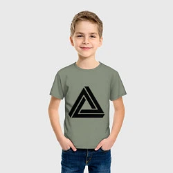 Футболка хлопковая детская Triangle Visual Illusion, цвет: авокадо — фото 2
