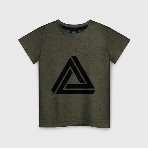 Детская футболка Triangle Visual Illusion / Меланж-хаки – фото 1