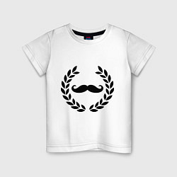 Футболка хлопковая детская Win Moustaches, цвет: белый