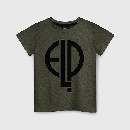 Детская футболка E.L.P / Меланж-хаки – фото 1