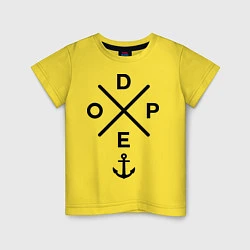 Футболка хлопковая детская Dope Anchor, цвет: желтый