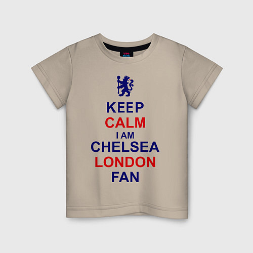 Детская футболка Keep Calm & Chelsea London fan / Миндальный – фото 1