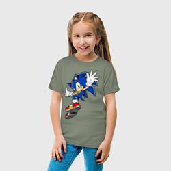 Футболка хлопковая детская Sonic, цвет: авокадо — фото 2