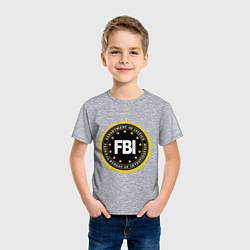 Футболка хлопковая детская FBI Departament, цвет: меланж — фото 2