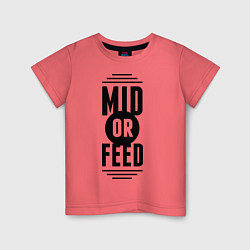 Футболка хлопковая детская Mid or feed, цвет: коралловый