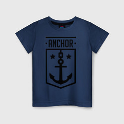 Футболка хлопковая детская Anchor Shield цвета тёмно-синий — фото 1