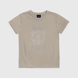 Футболка хлопковая детская Bear Inside, цвет: миндальный