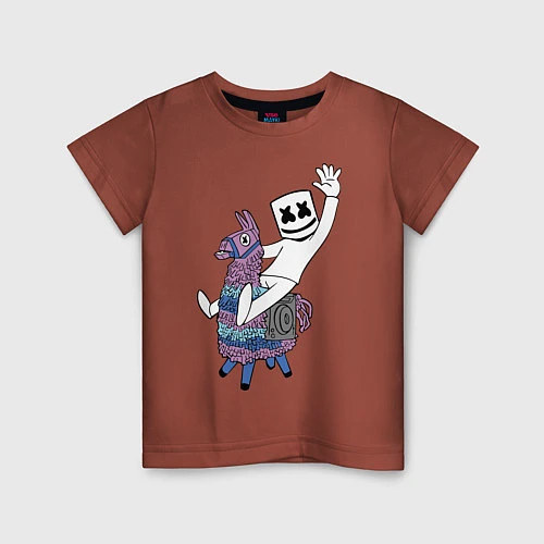 Детская футболка Marshmello x Llama / Кирпичный – фото 1