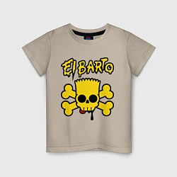 Футболка хлопковая детская El Barto, цвет: миндальный
