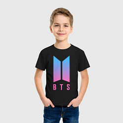 Футболка хлопковая детская BTS: Neon Jin, цвет: черный — фото 2