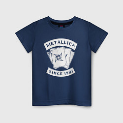 Футболка хлопковая детская Metallica Since 1981, цвет: тёмно-синий