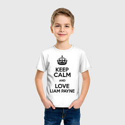 Футболка хлопковая детская Keep Calm & Love Liam Payne, цвет: белый — фото 2