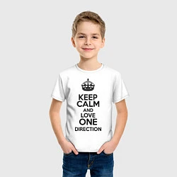 Футболка хлопковая детская Keep Calm & Love One Direction, цвет: белый — фото 2