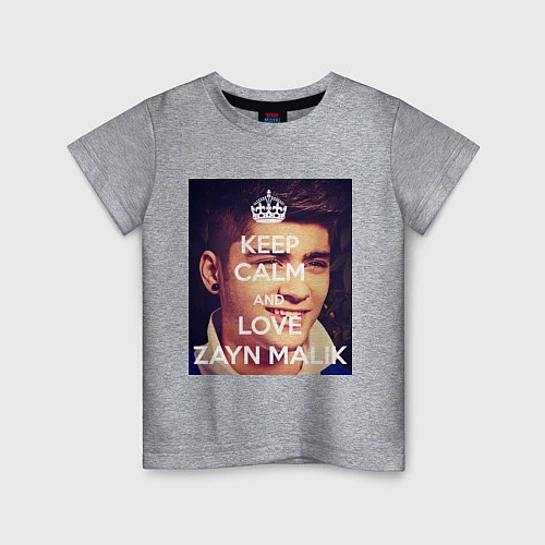 Детская футболка Keep Calm & Love Zayn Malik / Меланж – фото 1