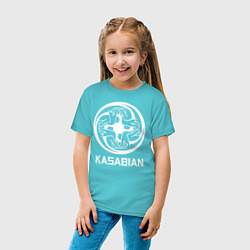 Футболка хлопковая детская Kasabian: Symbol цвета бирюзовый — фото 2