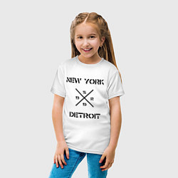 Футболка хлопковая детская NY Detroit, цвет: белый — фото 2