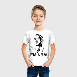 Футболка хлопковая детская Эминем, цвет: белый — фото 2