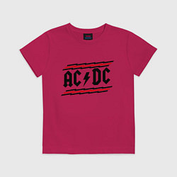 Футболка хлопковая детская AC/DC Voltage, цвет: маджента
