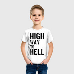 Футболка хлопковая детская High way to hell, цвет: белый — фото 2