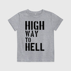 Футболка хлопковая детская High way to hell, цвет: меланж