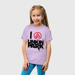 Футболка хлопковая детская I love Linkin Park, цвет: лаванда — фото 2