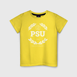 Футболка хлопковая детская PSU, цвет: желтый