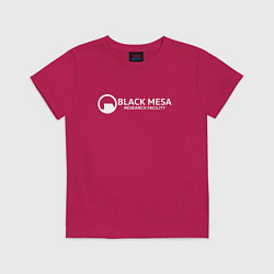Футболка хлопковая детская Black Mesa: Research Facility, цвет: маджента