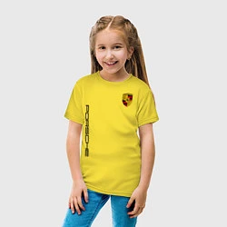 Футболка хлопковая детская PORSCHE, цвет: желтый — фото 2