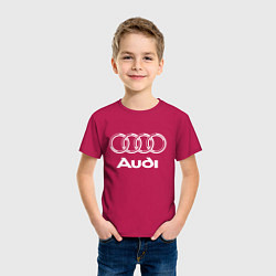 Футболка хлопковая детская AUDI, цвет: маджента — фото 2