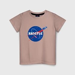 Футболка хлопковая детская NASA Delorean 88 mph, цвет: пыльно-розовый