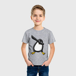 Футболка хлопковая детская DAB Pinguin, цвет: меланж — фото 2