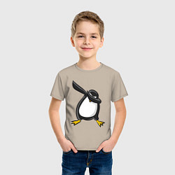 Футболка хлопковая детская DAB Pinguin, цвет: миндальный — фото 2